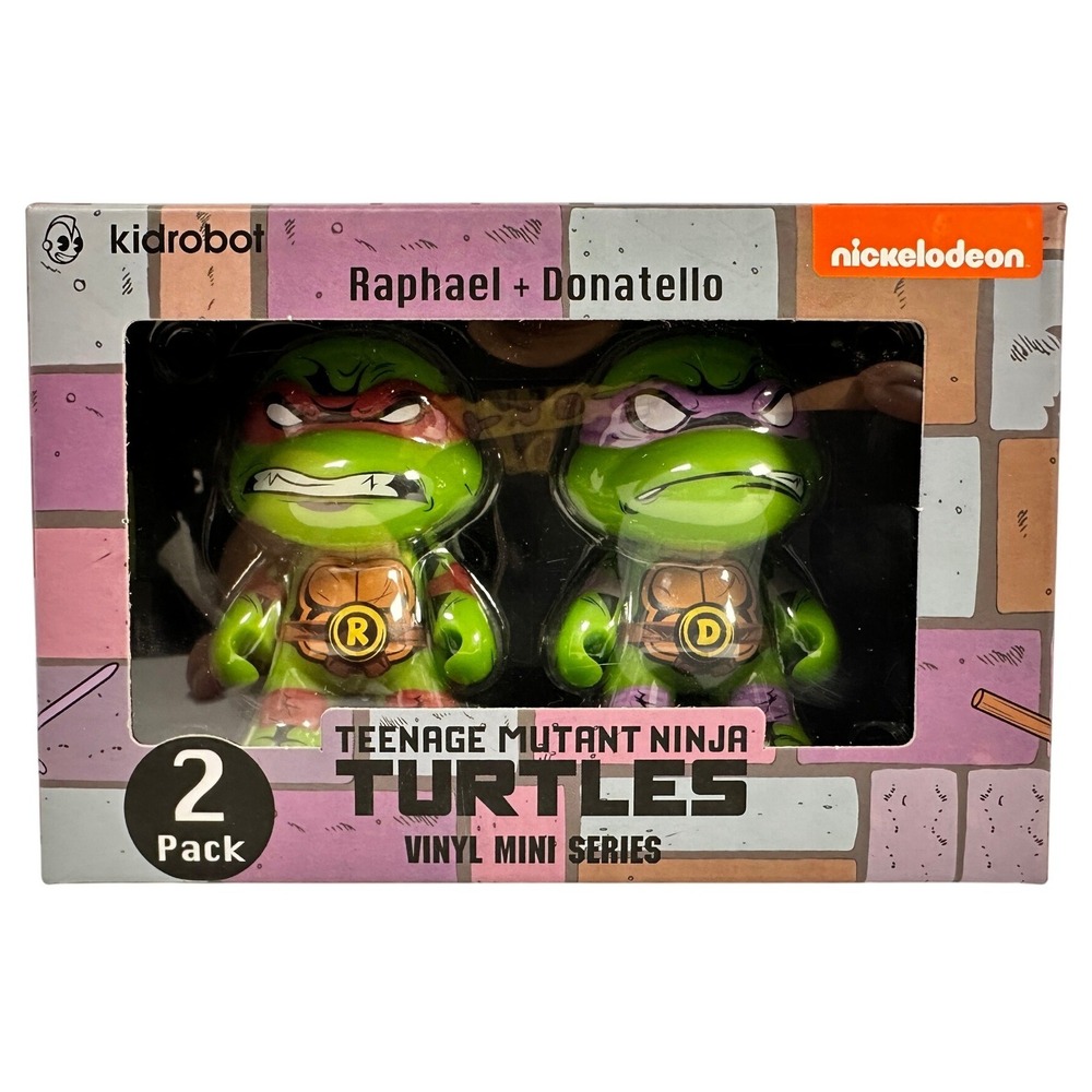 Kidrobot TMNT Raphael Donatello Vinyl Mini Series 2 Pack Nickelodeon